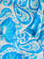 Turquoise Blue Pure Silk Ikat Scarf from Uzbekistan