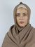 Camel Colour Chiffon Hijab with Stone Work