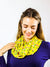 Fluttering Floral Printed Yellow Twisted Neck Spring Scarf