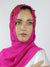 Magenta Pink Embroidered Traditional Uzbek Hijab
